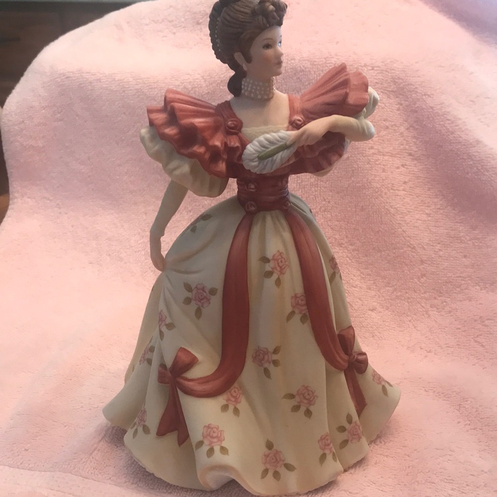 Lenox Porcelain Victorian Lady Figurine in Pink and Cream